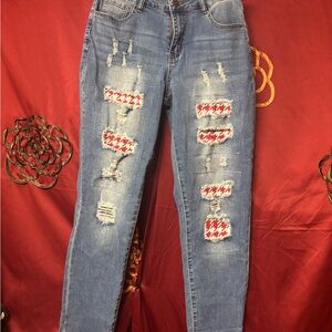 Stylish Blue Distressed Women Jeans
